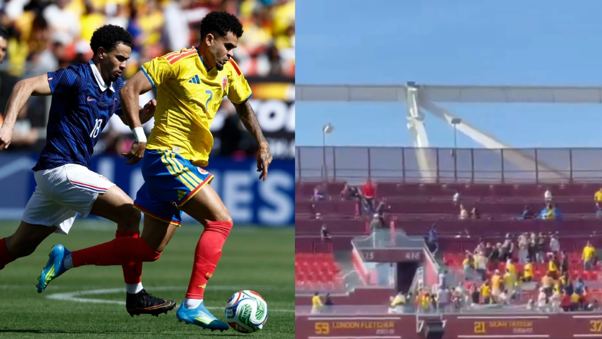 Video | Hinchas de la Selección Colombia protagonizaron violenta pelea en pleno partido contra Francia: se lanzaron de todo en la tribuna