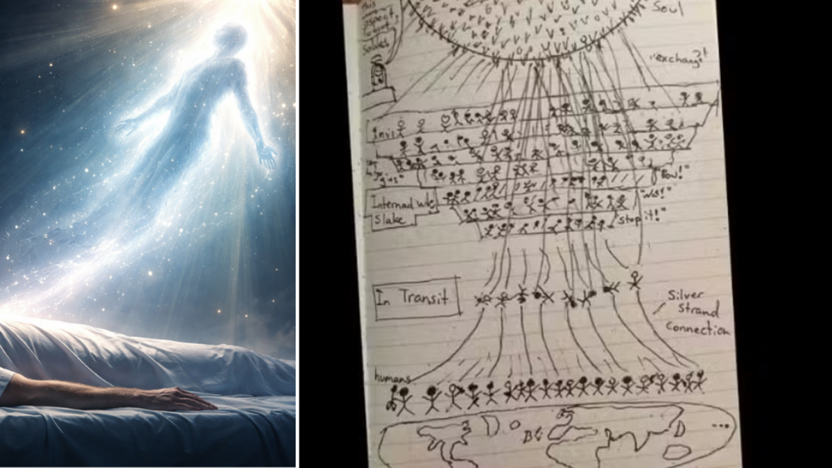 Hombre fue declarado clínicamente muerto, revivió y dibujó lo que vio en el ‘más allá’: ‘Un alma suprema’