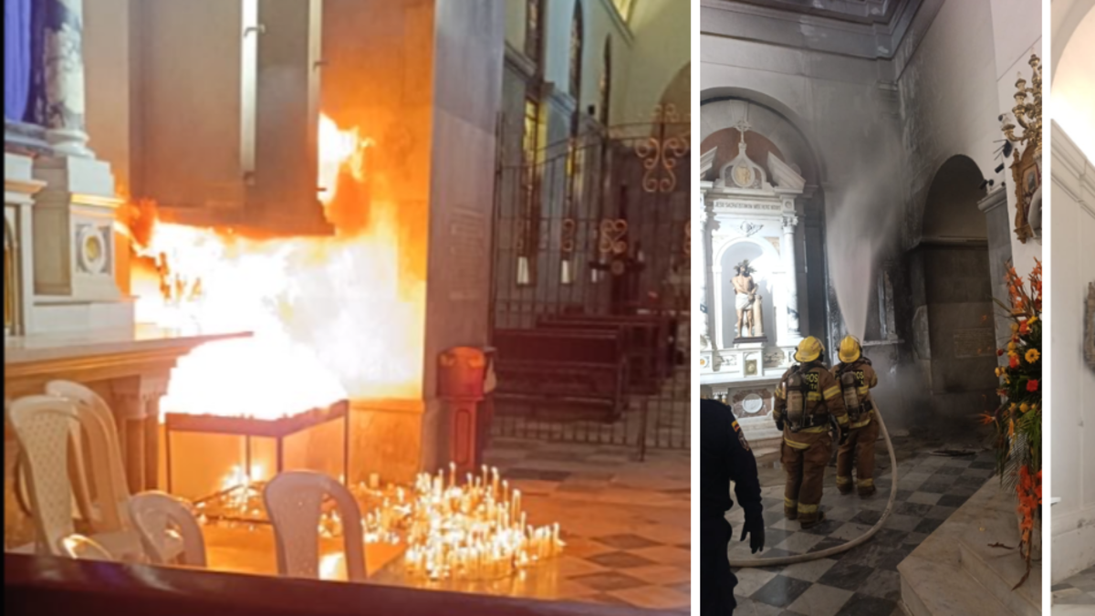 Emergencia en Jueves Santo: sobrecarga de velas provocó fuerte incendio dentro de la Catedral Basílica de Santa Marta