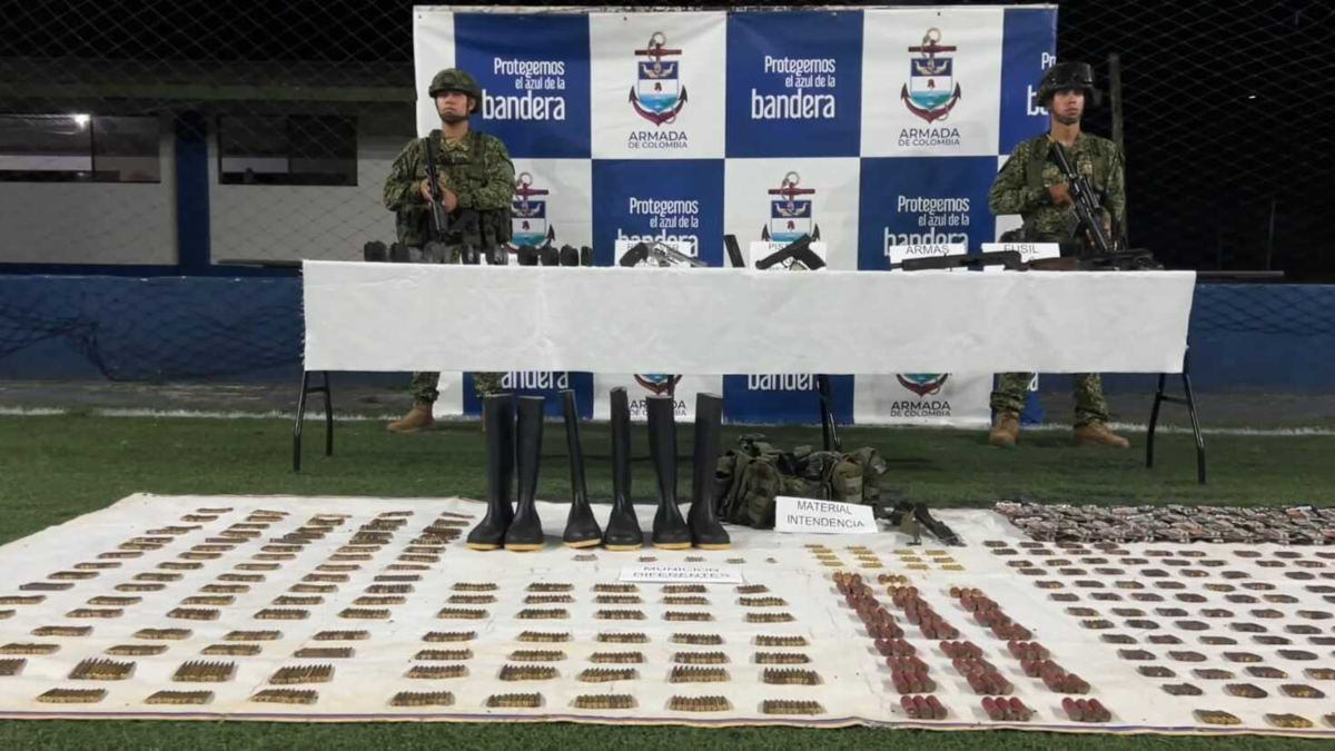 Hallan depósito con armas y munición en zona rural de Juradó, Chocó