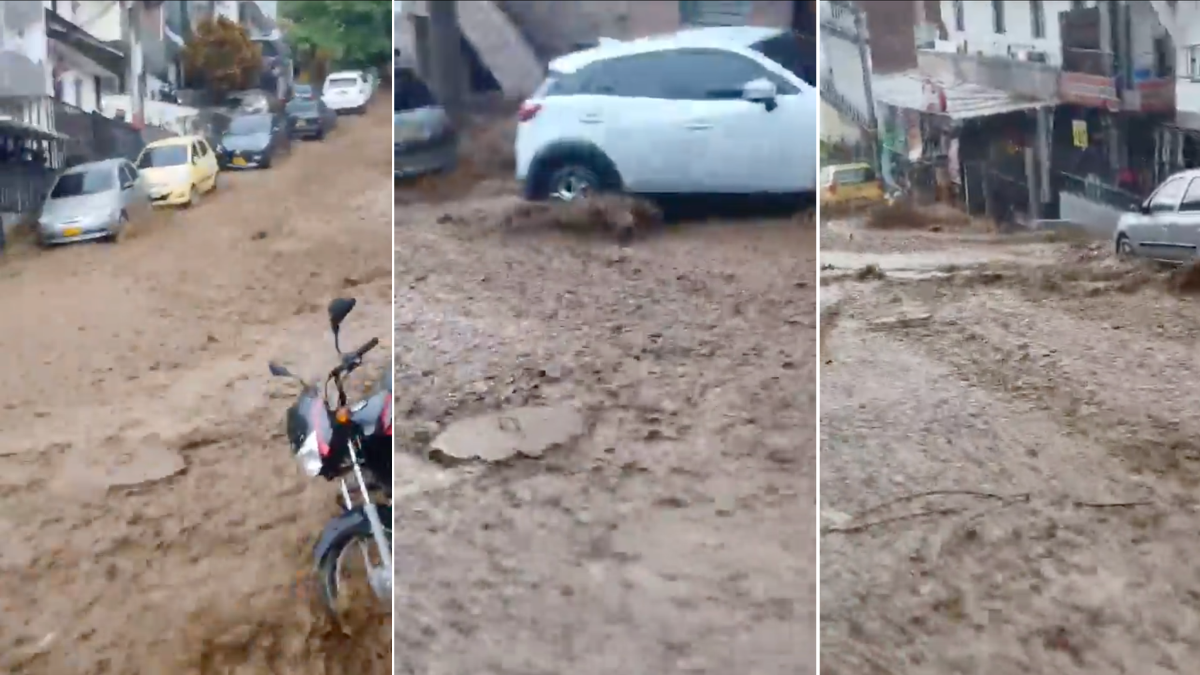 Videos de la grave emergencia por fuertes lluvias en Medellín que dejan una menor fallecida: carros arrastrados por la corriente y árboles caídos