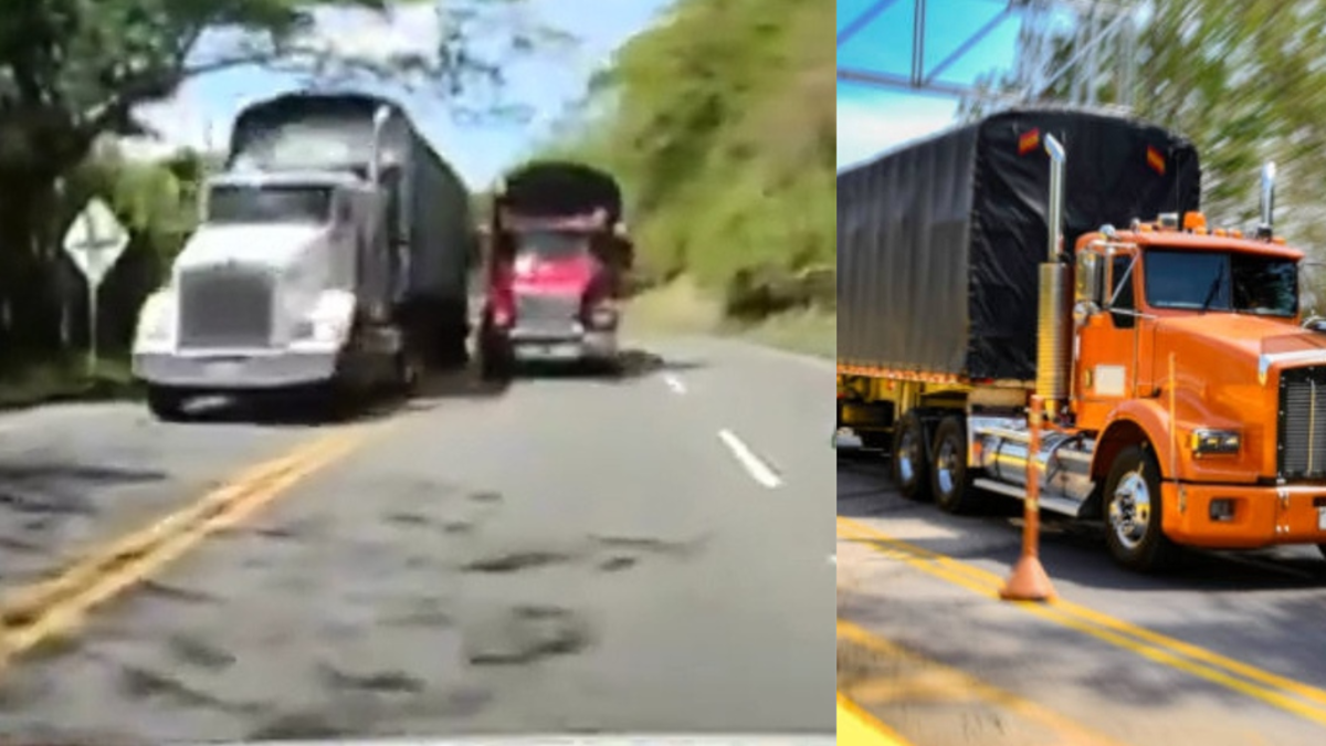 Así fue el peligroso adelantamiento de una tractomula en zona prohibida que quedó en video: 'De milagro pudo frenar'