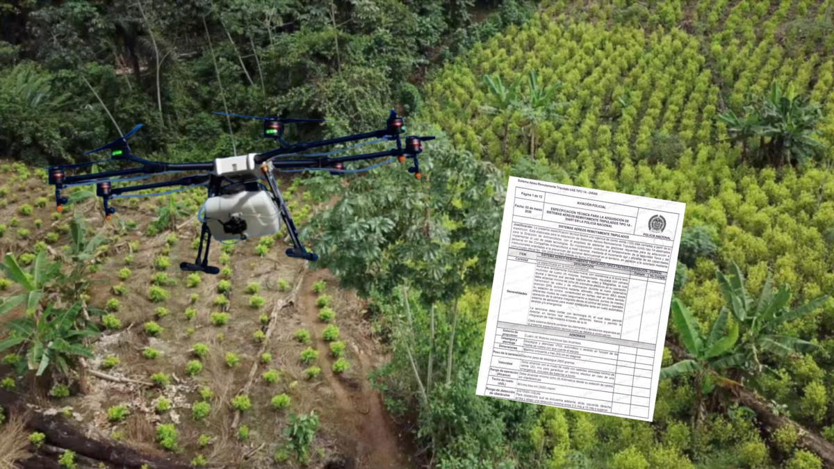 Exclusivo: aunque la meta de fumigación con glifosato para abril era de mil hectáreas, los drones siguen en tierra