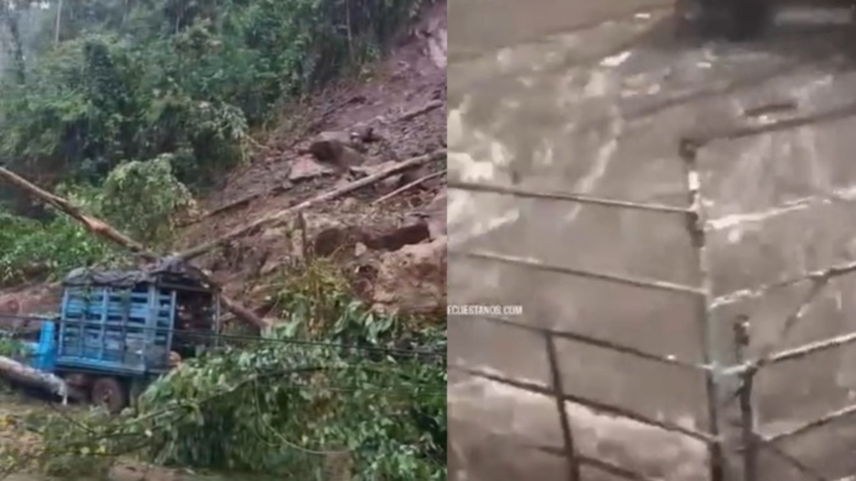 Video | Montaña se vino encima y afectó viviendas, postes de luz y carros en San Vicente de Chucurí: estas son las emergencias de lluvias en Santander