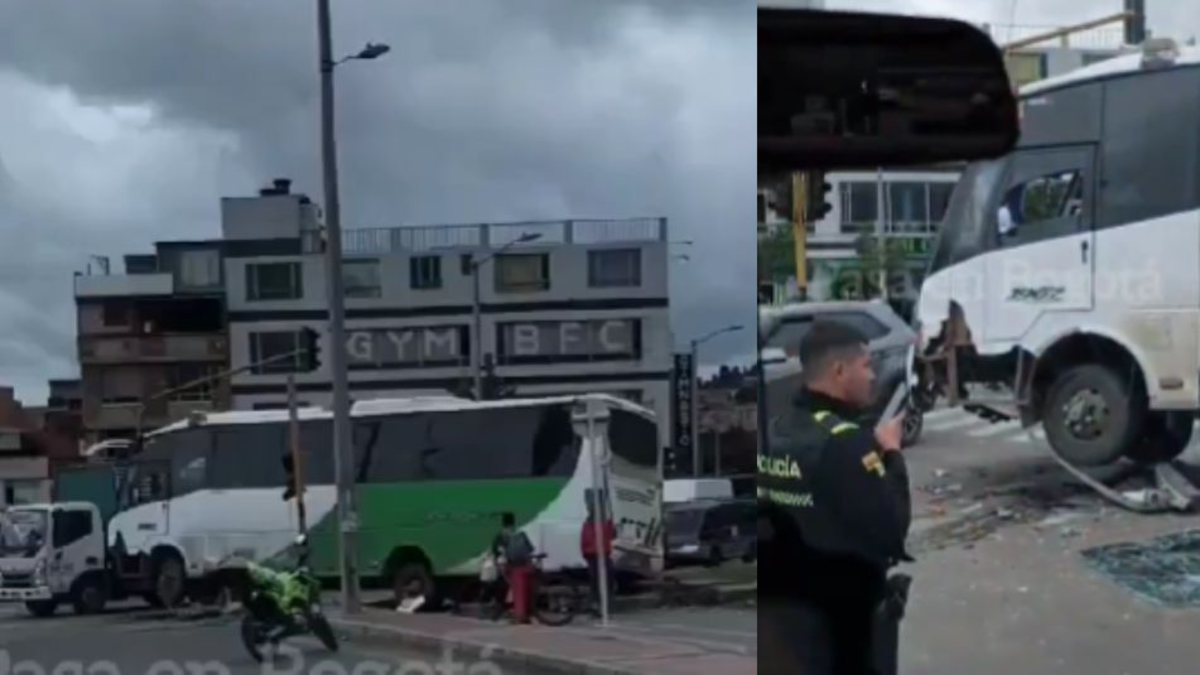 Video | Reportan accidente en Suba al norte de Bogotá: bus de servicio especial chocó contra andén; descartan lesionados