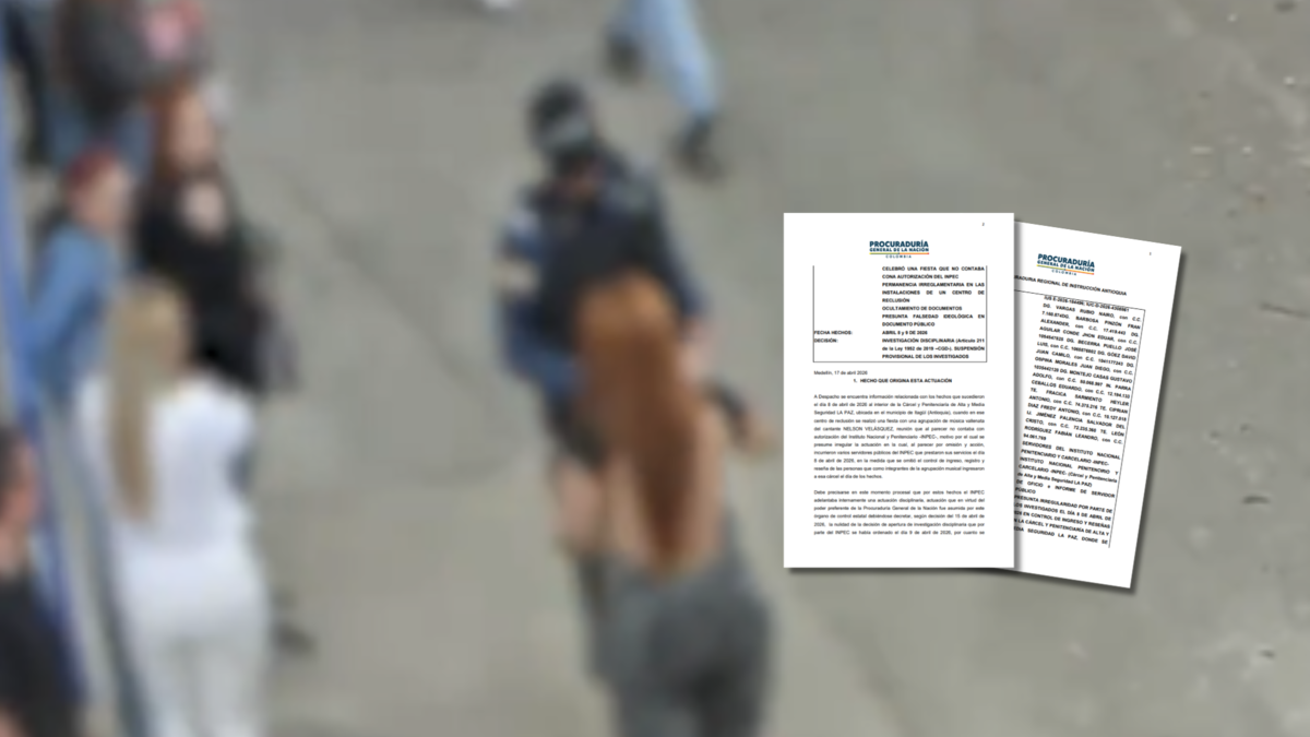 Procuraduría ratifica investigación disciplinaria y suspensión a funcionarios del Inpec implicados en la parranda vallenata en la cárcel de Itagüí