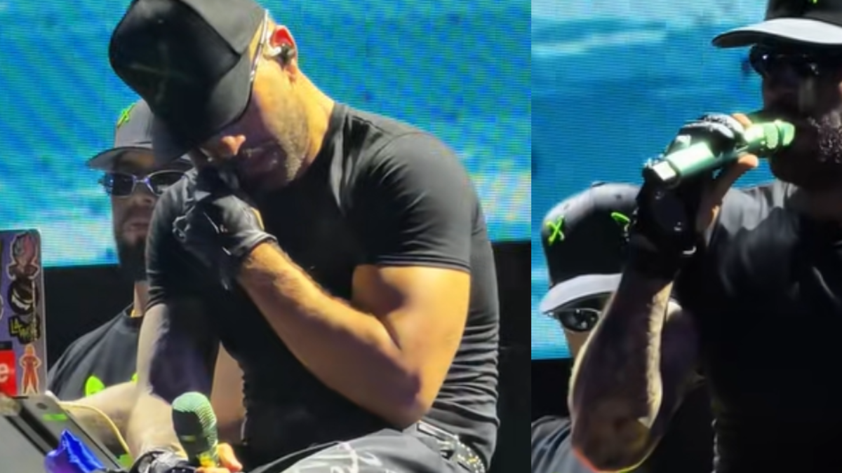 Video muestra a Feid llorando al cantar en vivo ‘Boleritoxx’, su sentida balada que, según ‘fans’, es una dedicatoria a Karol G tras la ruptura