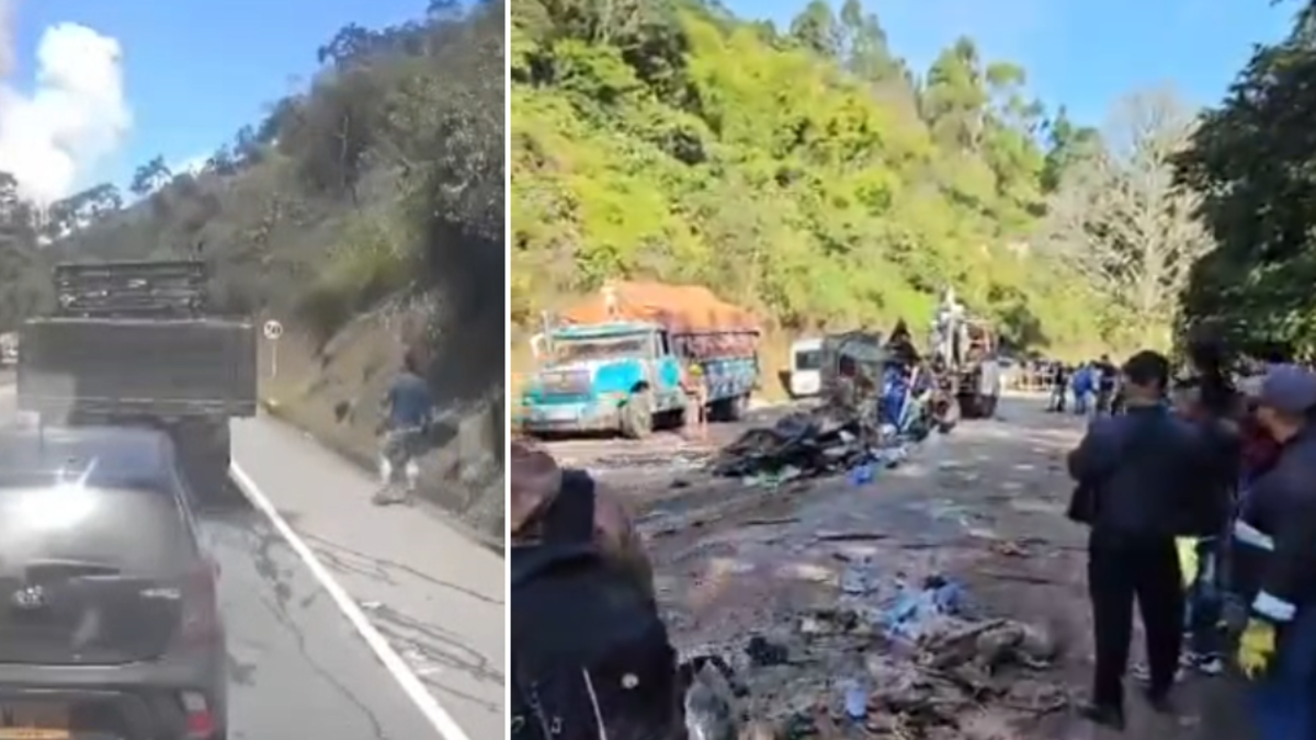 Video muestra el instante de la grave explosión en Cajibío, Cauca, que deja al menos 19 muertos: lo grabó un camión