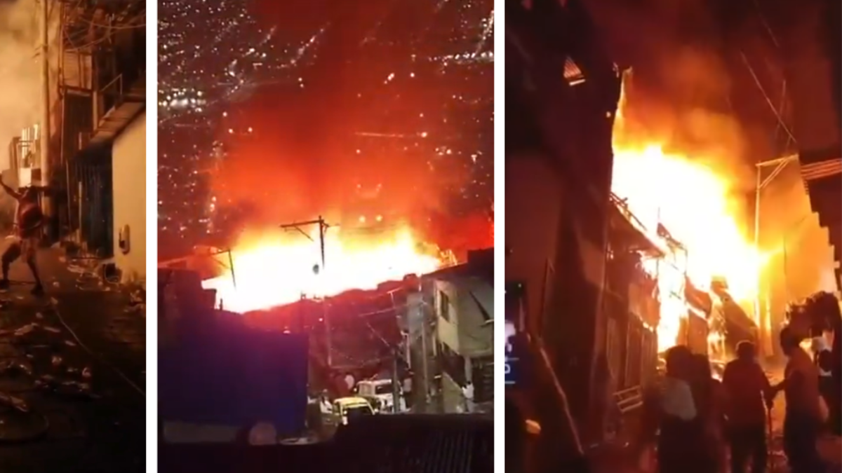 Atención: reportan grave incendio estructural en la comuna uno de Medellín; viviendas han resultado afectadas por las llamas