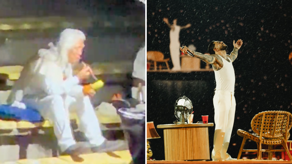 La particular imagen de un chamán realizando un ritual para que no lloviera en el Atanasio Girardot de Medellín durante el concierto de Ryan Castro