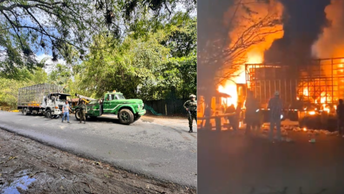 El Ejército despejó el paso vial en zona donde los disidentes de las Farc quemaron un camión con aves: la Alcaldía de Jamundí reporta normalidad