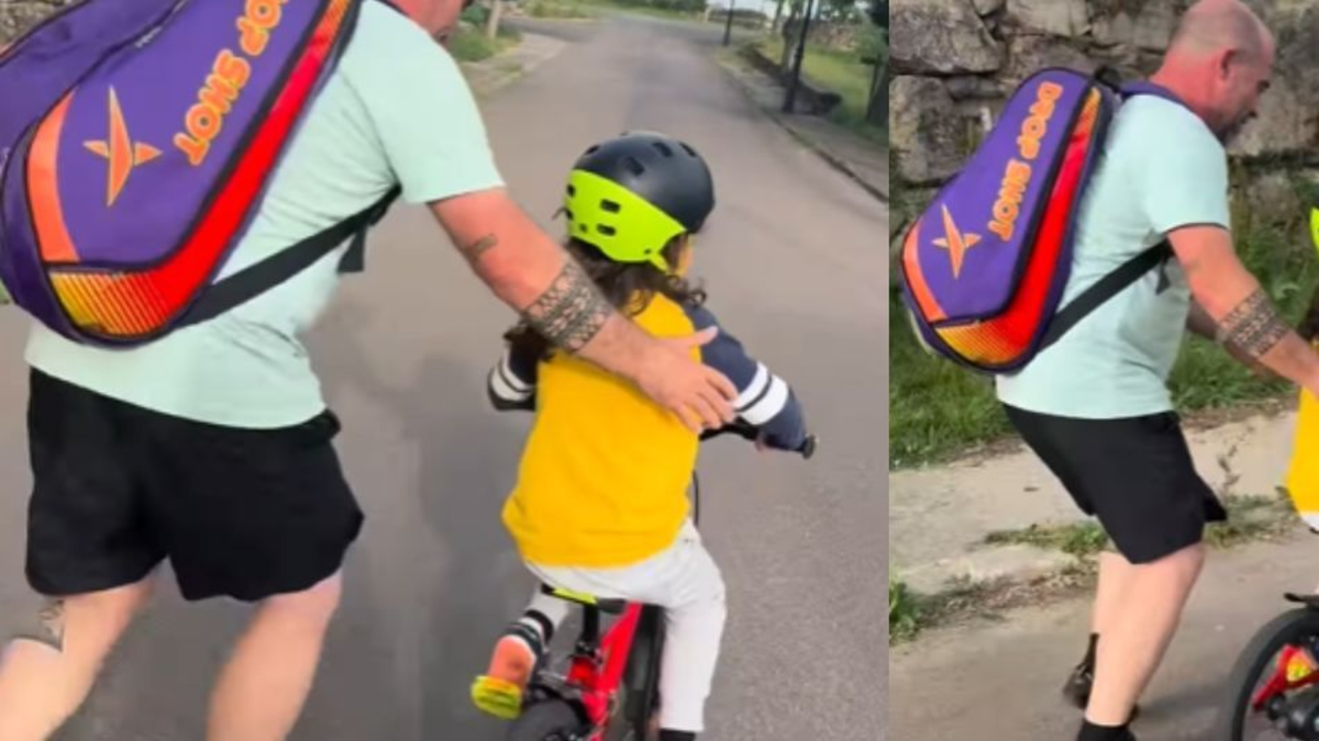 Padres inspiran a su hijo con discapacidad visual a montar bicicleta y conquistan las redes con su mensaje de superación