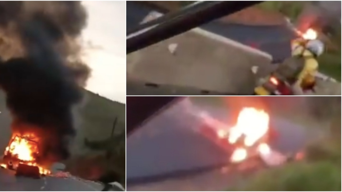 Videos del atentado en la vía Panamericana: explosión de furgón en La Agustina, cerca de Mondomo, causa cierre vial y caos en el norte del Cauca