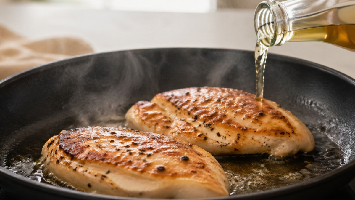 ¿Por qué recomiendan poner vinagre a la sartén antes de freír pechuga de pollo?: Este truco de cocina le facilitará el trabajo