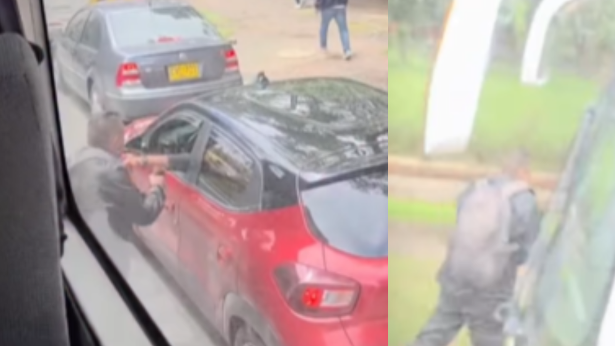 Video | Pánico en Bogotá: hombre armado asalta a conductor atrapado en pleno trancón de la Boyacá