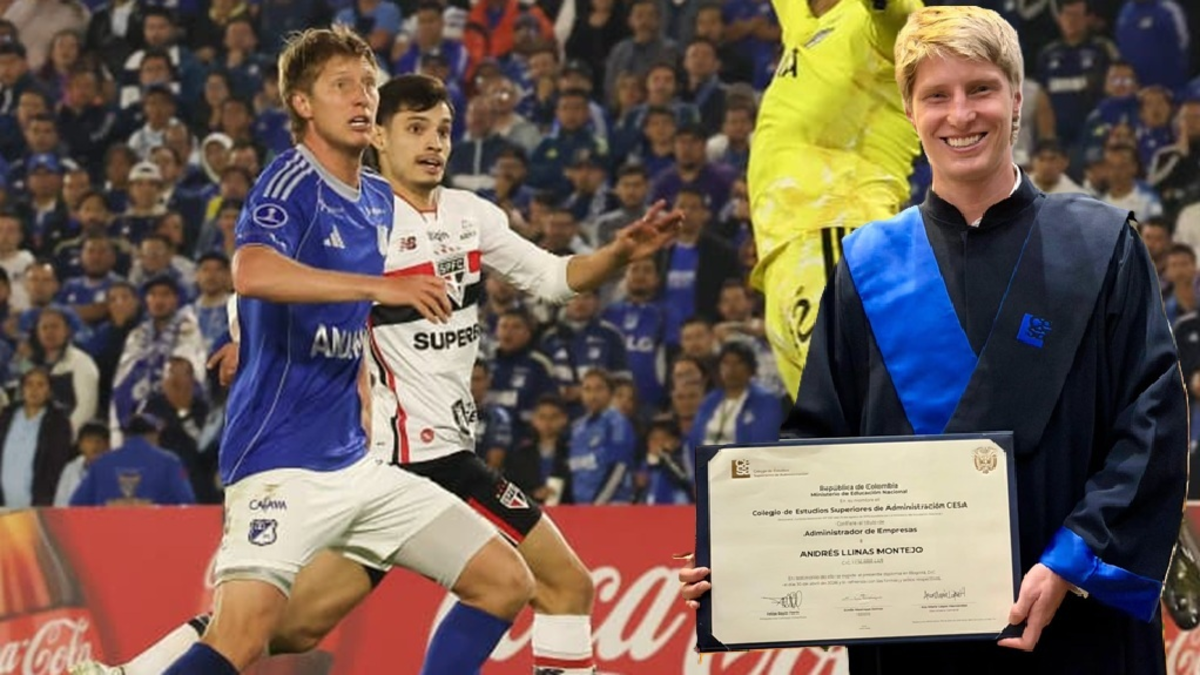Andrés Llinás celebró un nuevo título: el zaguero de Millonarios ahora es administrador de empresas