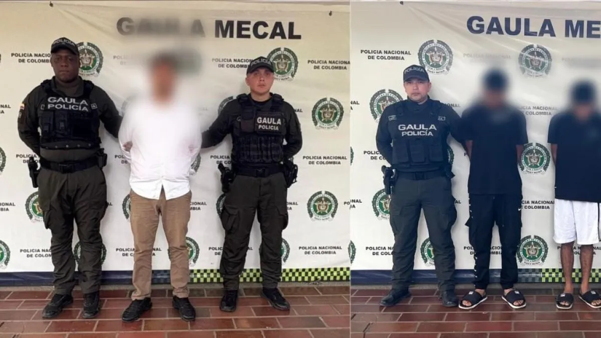 Operaciones con señuelos para capturar a 3 presuntos extorsionistas que exigían $ 130 millones a dos víctimas en Cali: detención, en centro comercial