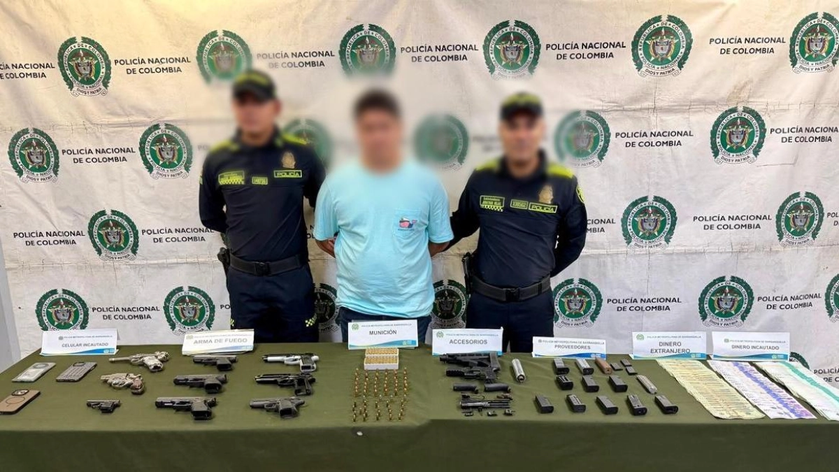 En Barranquilla, Cae alias Young con nueve armas de fuego del mercado negro; duro golpe a redes criminales en Atlántico