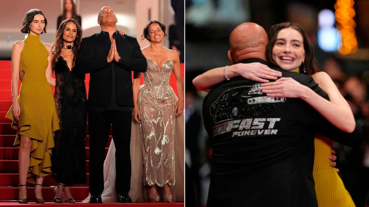 El emotivo reencuentro en Cannes de Vin Diesel y Meadow, hija de su condicional amigo Paul Walker, en el 25 aniversario de ‘Rápidos y furiosos’