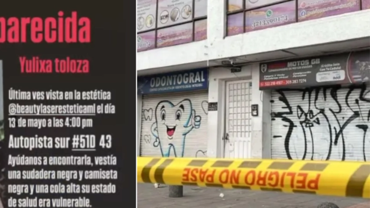 Encontraron a mujer encerrada en centro estético en el que desapareció Yulixa Toloza en Venecia, en el sur de Bogotá: había sido operada hace dos días