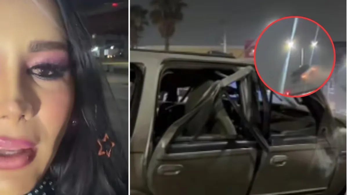 'Influencer' captó el momento exacto en que una camioneta Ford a alta velocidad 'voló' y cayó desde un puente en México: 'Se escuchó el frenazo'