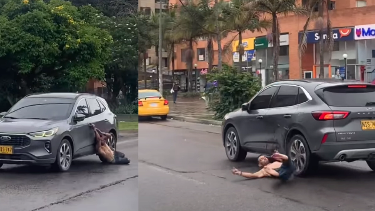 ¿Qué hay detrás del video viral de un hombre que es arrastrado por un vehículo en Bogotá?