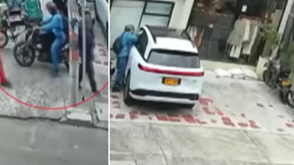 Mujer fue interceptada por motociclista armado durante intento de robo al bajar de su carro en Usaquén, norte de Bogotá: 'Empecé a gritar'