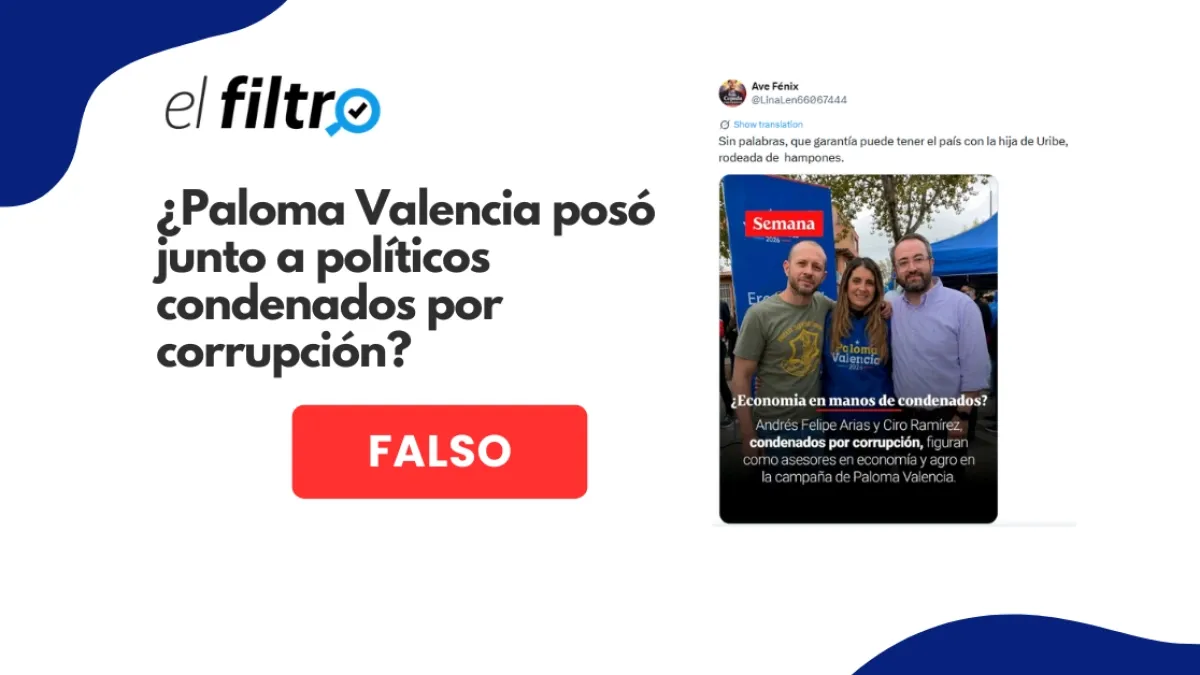 #ElFiltro: Imagen viral de Paloma Valencia con Ciro Ramírez y Andrés Felipe Arias fue creada con inteligencia artificial