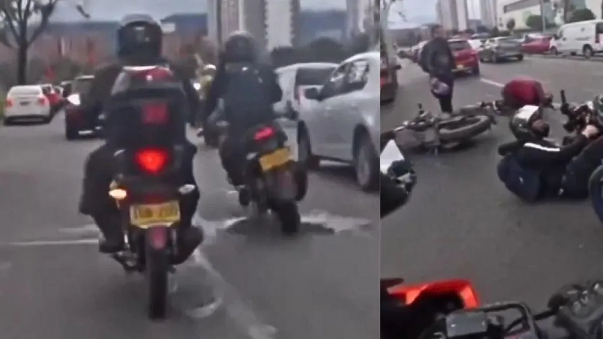 Video | Conductor de una motocicleta causó un grave accidente en Bogotá al manejar a alta velocidad y realizar maniobras peligrosas