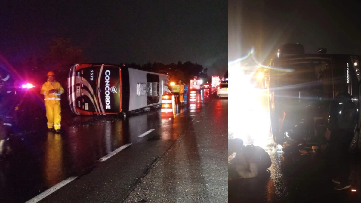 Grave accidente de tránsito en vía Tunja-Bogotá dejó varios heridos y un muerto: bus de pasajeros se volcó y cerraron el paso en la zona; esto se sabe