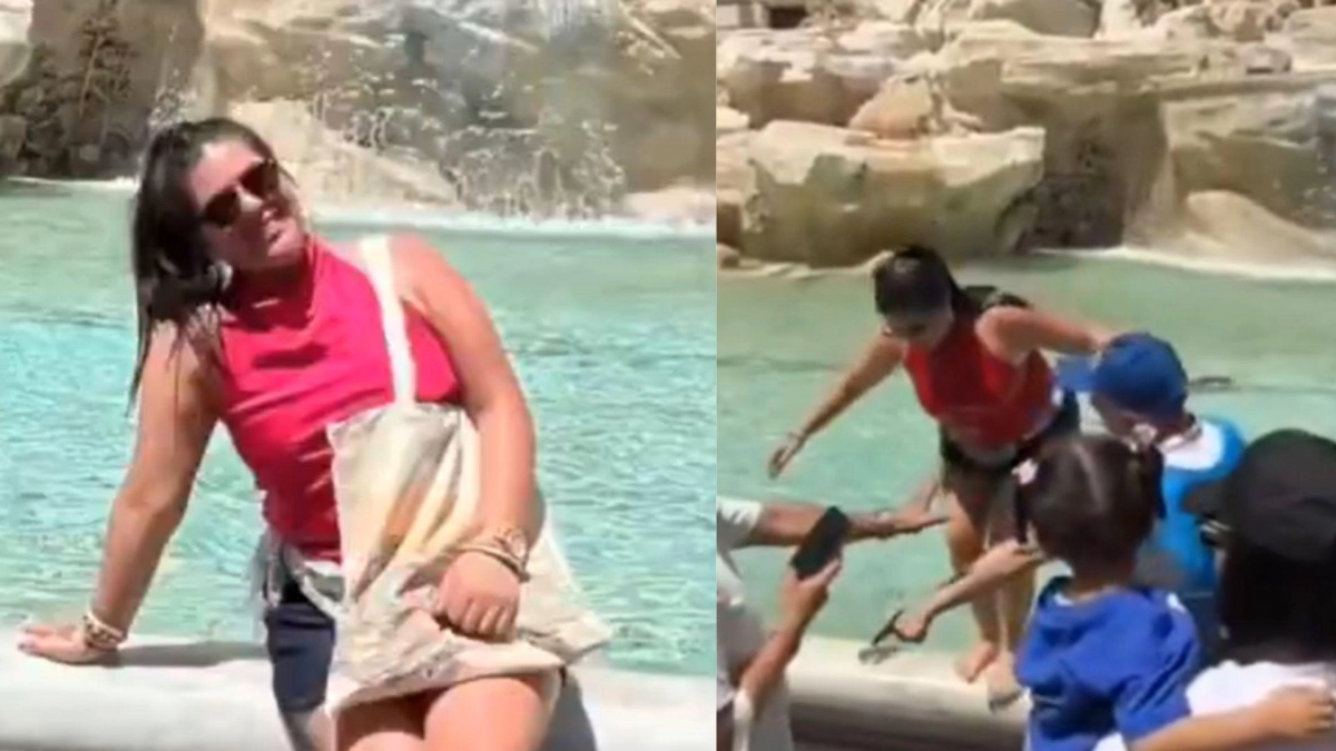 Turista fue multada tras ingresar a la Fontana di Trevi para refrescarse en medio de altas temperaturas en Roma