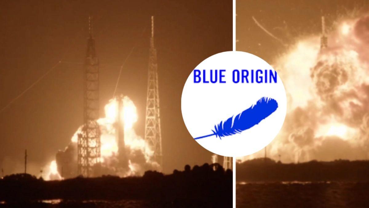 En video quedó registrada la explosión de un cohete de Blue Origin en Estados Unidos durante ensayo para un lanzamiento satelital