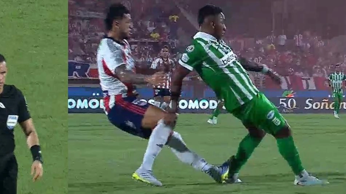 La final de la Liga entre Junior y Nacional ya tiene su primera polémica arbitral: ¿debió haber sido expulsado Daniel Rivera? Video
