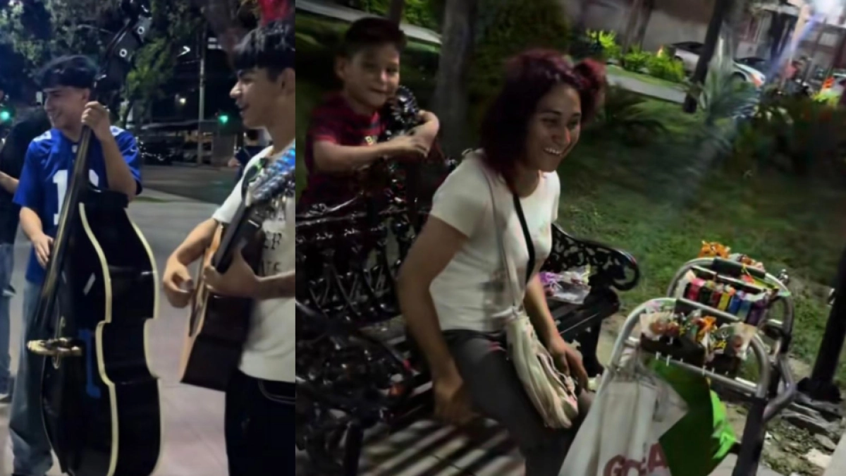 Video: conmovedor gesto de un niño que pidió una serenata para su mamá que trabaja en las calles y no puede caminar