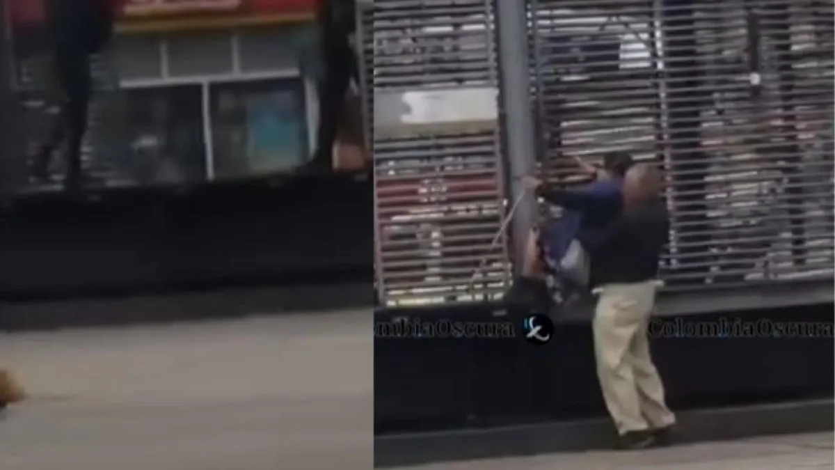 La peligrosa maniobra que una pareja de adultos mayores cometió para colarse en estación de TransMilenio en la calle 26