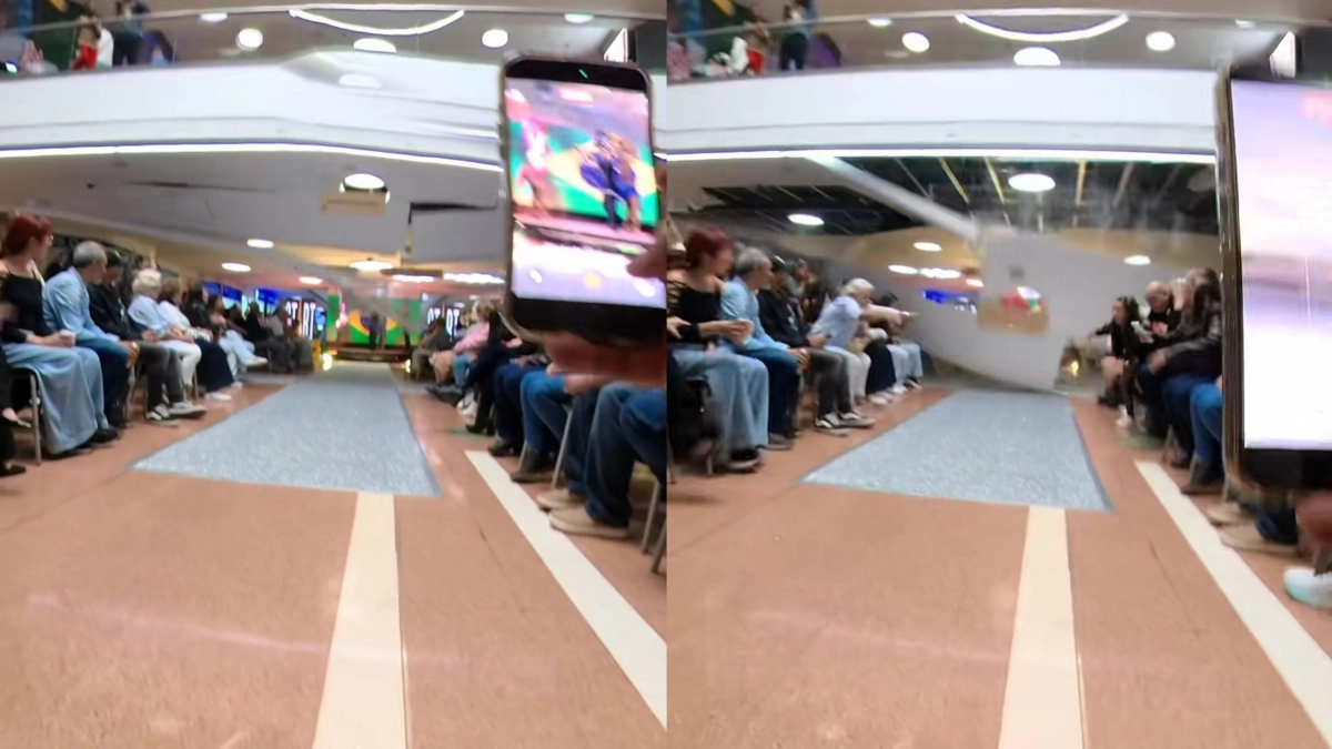 Video del momento exacto en el que se cae parte del techo del centro comercial Unicentro en Medellín