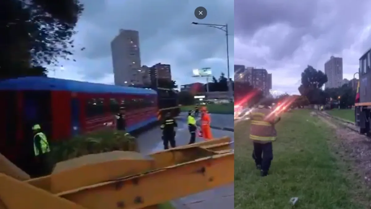 Fotos y videos: así fue como se descarriló el tren de la Sabana de Bogotá en la carrera 30 con calle 63 este domingo 7 de junio
