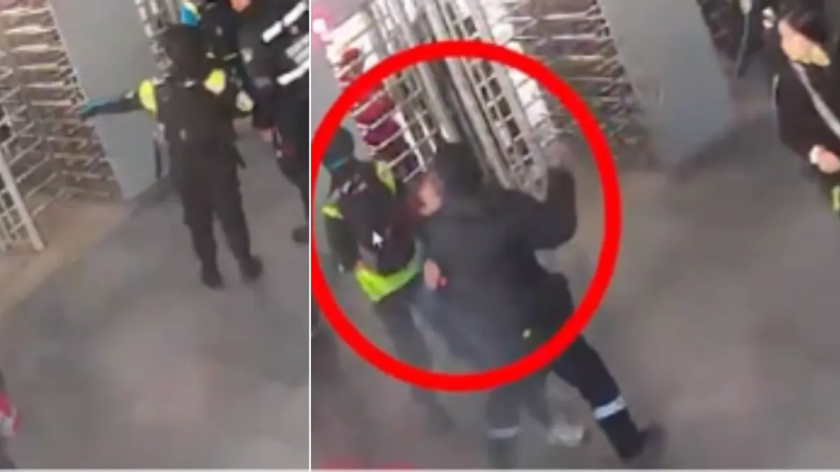 Agresión con un martillo a guarda de seguridad en estación de TransMilenio, en Bogotá, quedó captada en video: funcionario le pidió que pagara pasaje