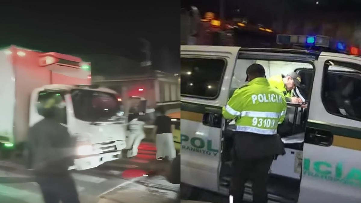 Grave choque múltiple en Bogotá: furgón se habría quedado sin frenos, embistió a cuatro vehículos y dejó varios heridos; una embarazada fue rescatada