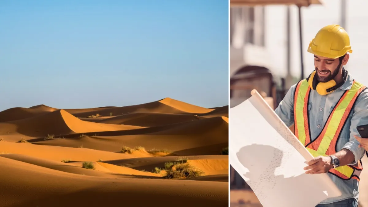 Dos arquitectos convierten la arena del desierto de Emiratos Árabes Unidos en ladrillos: así es la innovación que podría revolucionar la construcción