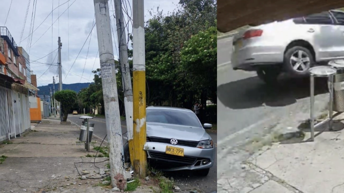 Video | Conductor chocó contra poste en Bogotá, se bajó a revisar daños y huyó en taxi antes de llegada de autoridades: revelan reporte del accidente