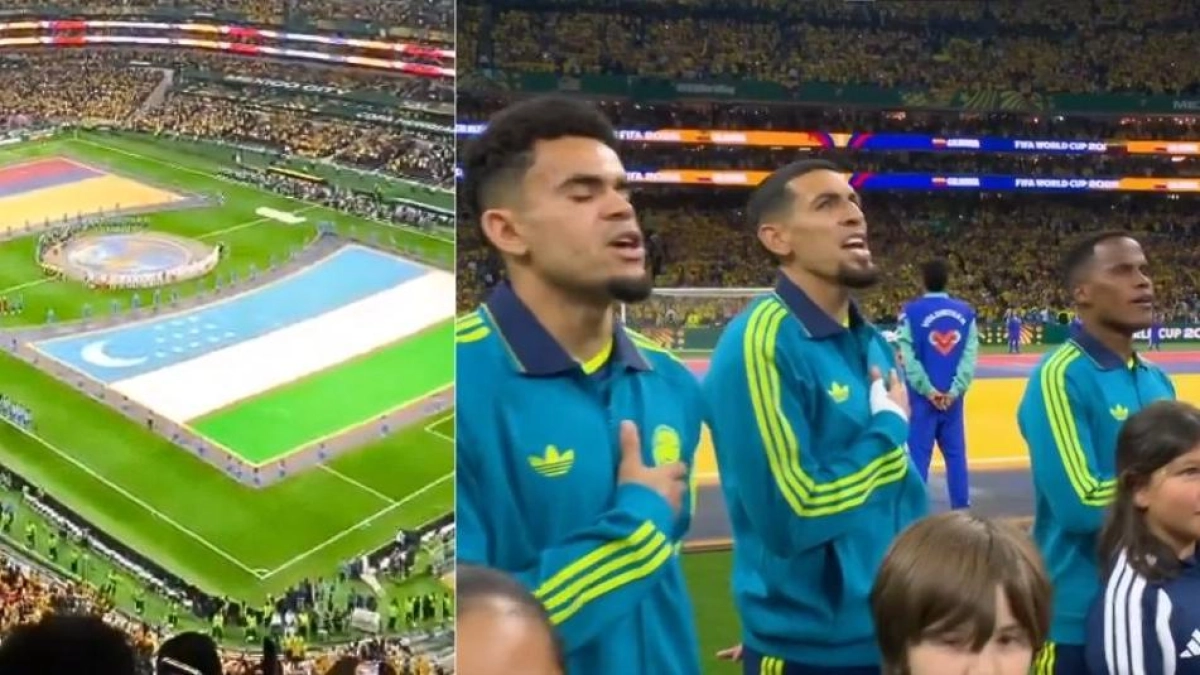 Himno de Colombia retumbó en México en inicio del partido frente a Uzbekistán: James Rodríguez y Suárez se mostraron conmovidos
