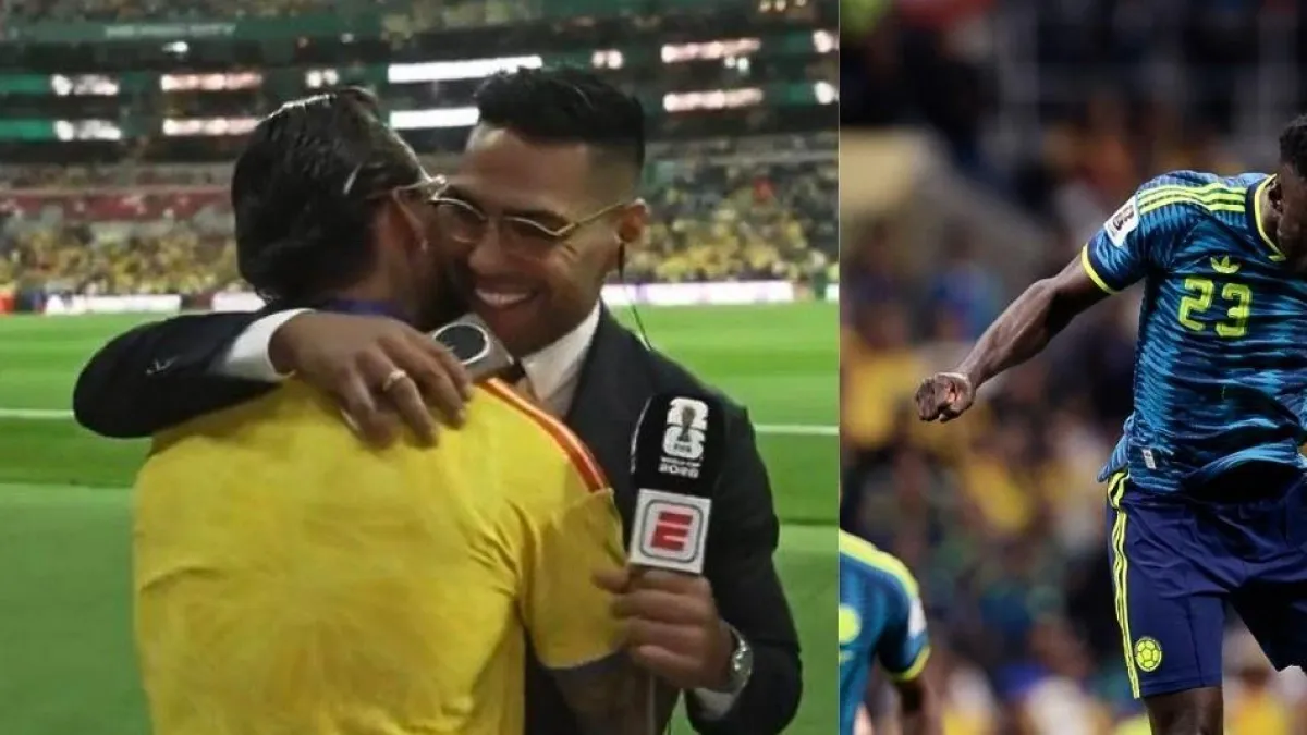¡Abrazo de estrellas! Maluma sorprendió a Falcao en el estadio Azteca de la Ciudad de México antes del debut de la Selección Colombia: 'Nervioso'
