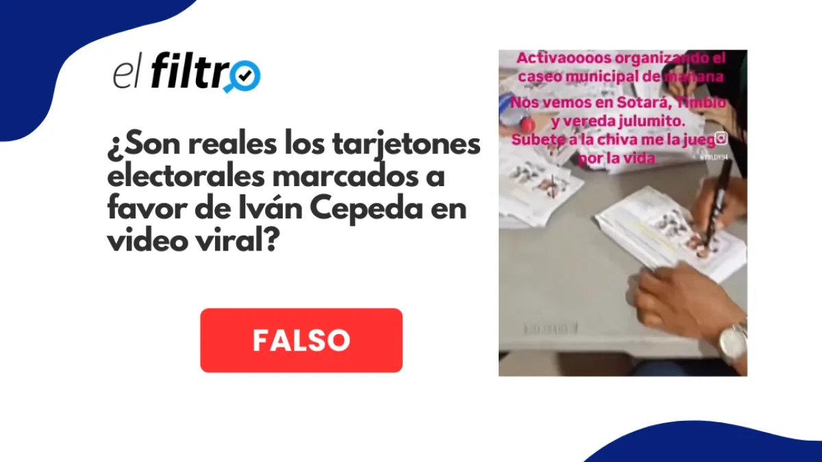 #ElFiltro: video viral en redes de personas marcando votos por Iván Cepeda no prueba fraude; eran tarjetones de muestra
