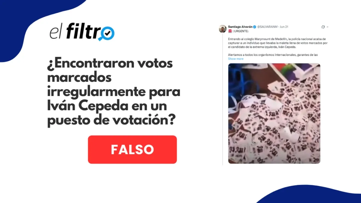 #ElFiltro: un video viral en redes no muestra 'votos marcados' irregularmente a favor de Iván Cepeda en segunda vuelta; es publicidad electoral