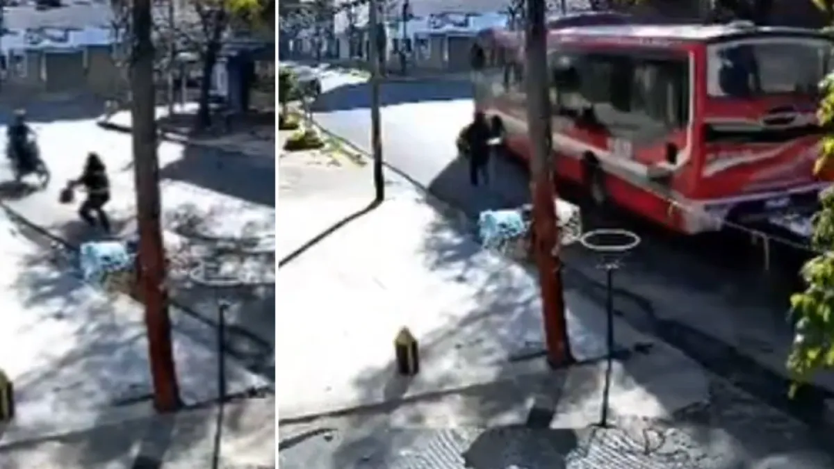 El gesto de un conductor que frenó en seco su bus para frustrar un robo a una mujer atacada por un ladrón en moto: 'Le tiró la trompa y me subí'