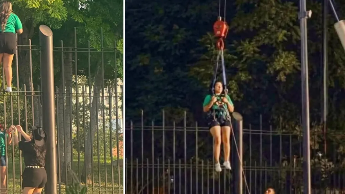 Hincha de México intentó colarse en un evento del Mundial, quedó atrapada en una reja y tuvo que ser rescatada por una grúa: 'No pudo ver el partido'