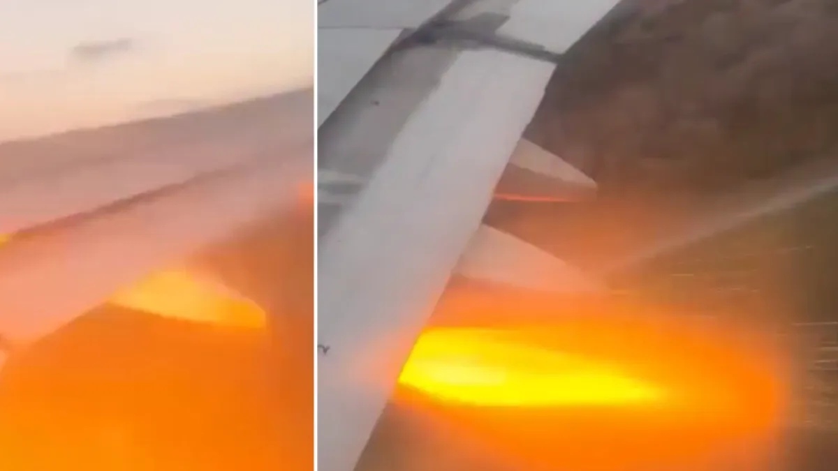 Video: el dramático momento en que un avión tuvo que regresar al aeropuerto de Montevideo tras lanzar llamas desde uno de sus motores