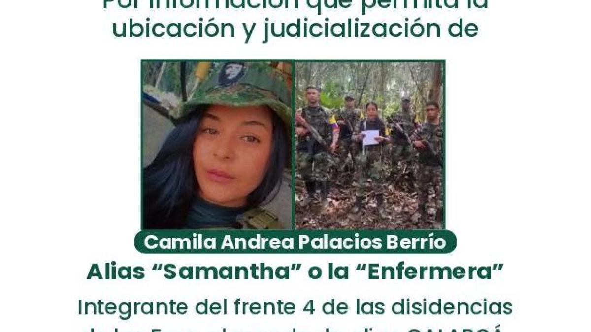 Ella es la disidente y vocera de frente subversivo responsable de masacres, secuestros y desplazamientos en Antioquia: ofrecen recompensa