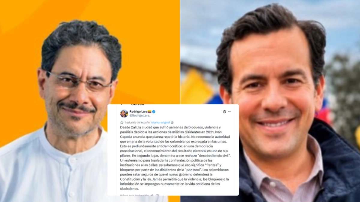 Rodrigo Lara responde a discurso de Iván Cepeda en Cali donde precisó alcances de 'desobediencia civil': 'primeras líneas y bloqueos'